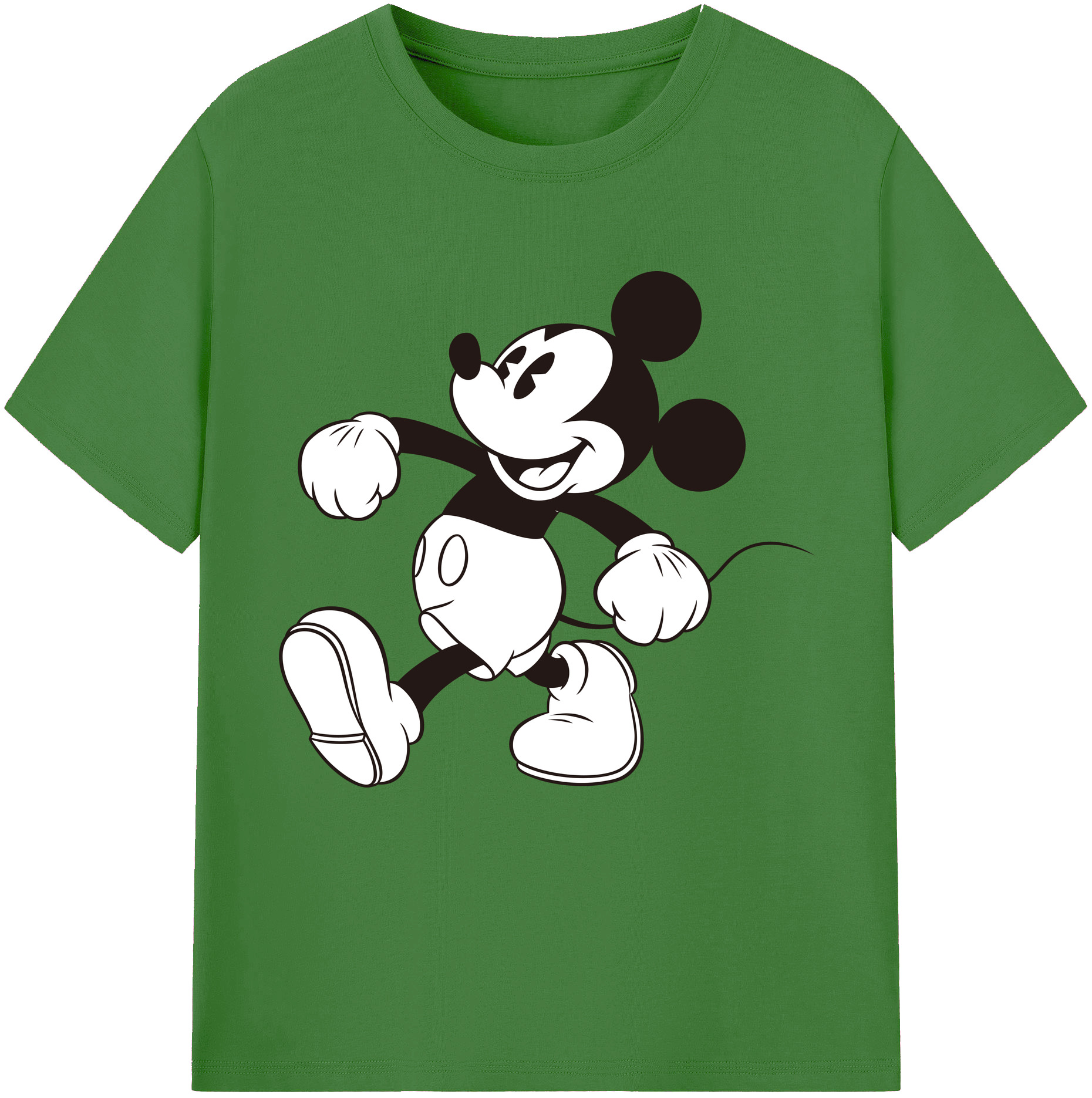 （画像用） ミッキーマウス Mickey Mouse レディースカジュアルプリントTシャツ（綿100％）